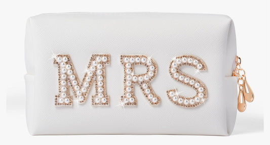 Pearl Letter Toiletry Bag- MRS