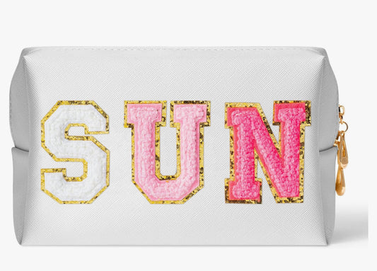 Varsity Letter Toiletry Bag- SUN